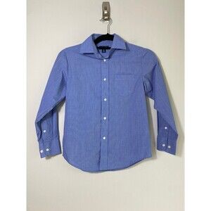 Chaps Boys Blue Button Down Shirt Size S 8 Long Sleeve Dress Shirt